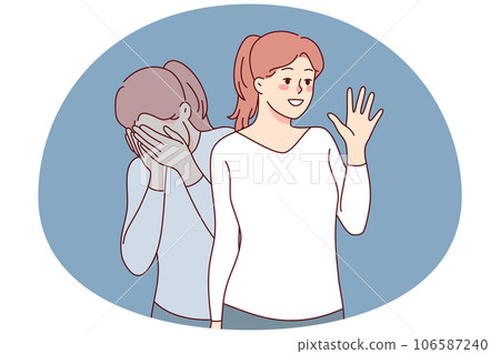 Depressed girl pretend to be happy Depressed girl pretend to be happy 106587240