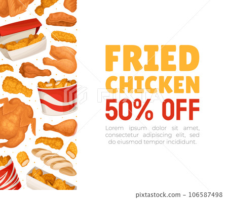 Crispy Fried Chicken Food Banner Design Vector Template 106587498