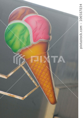 ice cream with cone sign ice cream with cone sign 106587834
