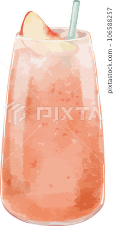 Watercolor peach smoothies watercolor illustration isolated element 106588257
