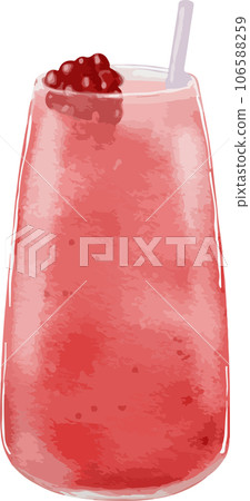 Watercolor raspberry smoothies  watercolor illustration isolated element 106588259