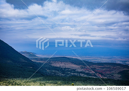View Point Escarpment Great Rift Valley Landscape Panoramic Scenic Maai Mahiu Narok County Kenya East Africa  106589017