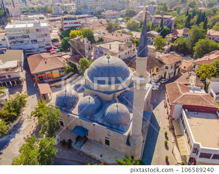 View of old Antalya from a drone or bird's eye view. This is the area of the old city and the old harbor 106589240