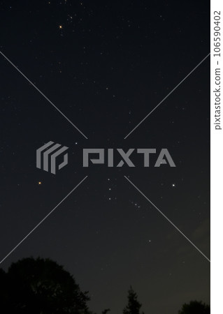 Nagasaka Town, Hokuto, the rising winter constellations, Orion and Aldebaran 106590402
