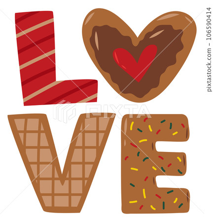 Love word. Cute romantic text. Funny letters 106590414