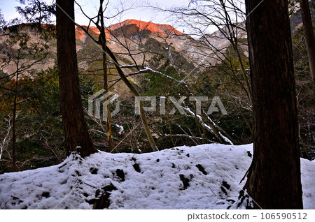 日出時冬山丹澤小丸平嶺的小丸嶺 日出時冬山丹澤小丸平嶺的小丸嶺 106590512
