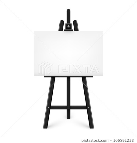 Blank art board and realistic wooden easel Vector Image