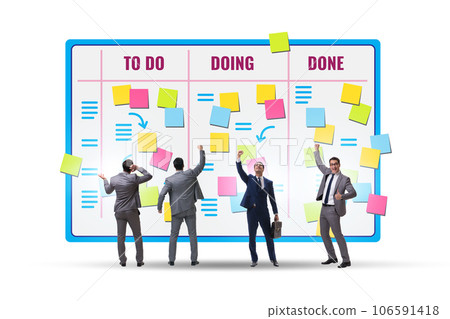 Agile kanban board with outstanding tasks Agile kanban board with outstanding tasks 106591418