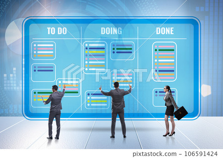 Agile kanban board with outstanding tasks 106591424