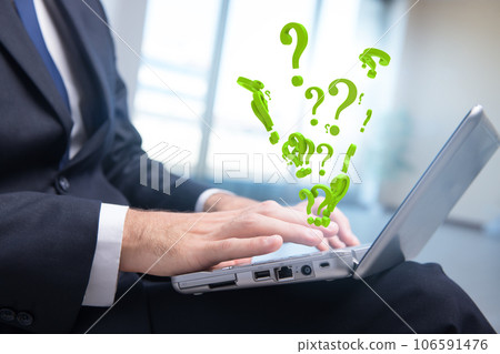 Concept of uncertainty with question mark 106591476