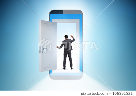 Mobile phone addiction with businessman Mobile phone addiction with businessman 106591521