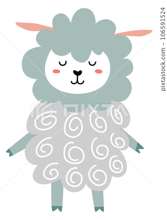 Cute lamb character. Sheep child. Baby shower mascot Cute lamb character. Sheep child. Baby shower mascot 106591524