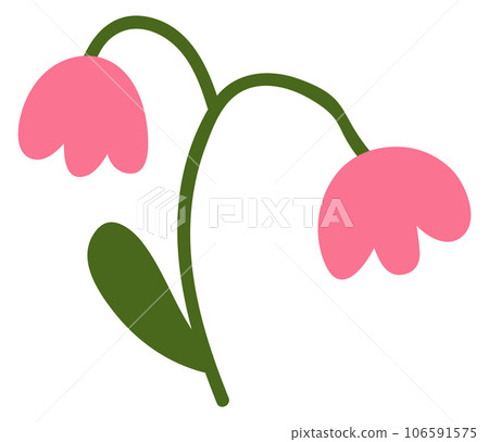 Pink flower. Spring plant. Decorative nature icon Pink flower. Spring plant. Decorative nature icon 106591575