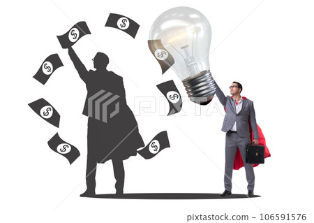 Businessman in money making idea concept Businessman in money making idea concept 106591576