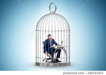 Businessman caught in the cage 106591851