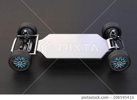 Side image of an electric vehicle equipped with a solid-state battery and an in-wheel motor Side image of an electric vehicle equipped with a solid-state battery and an in-wheel motor 106593418
