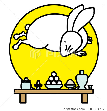 Mid-Autumn Moon, rabbits and offerings 106593737