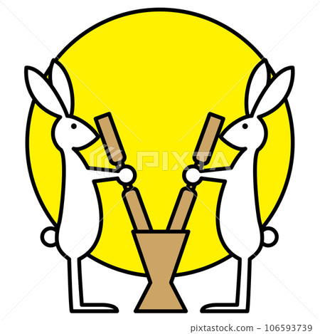 中秋月、兔子、搗麻糬 106593739