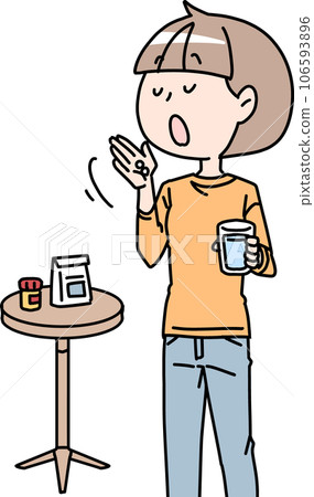 Woman taking medicine Woman taking medicine 106593896