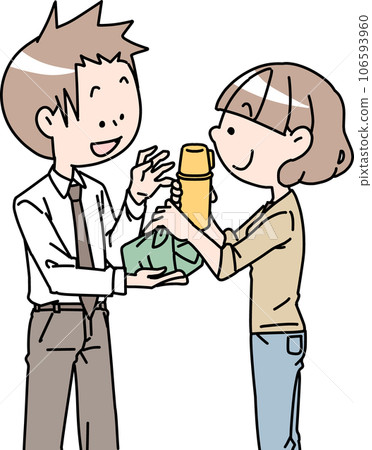 一個女人手提盒飯 一個女人手提盒飯 106593960