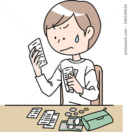 man checking receipt man checking receipt 106594026