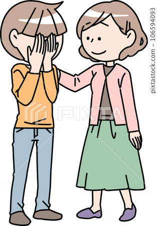 一個沮喪的女人和一個安慰她的女人 106594093