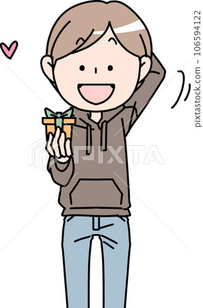 一個男人拿著禮物 一個男人拿著禮物 106594122