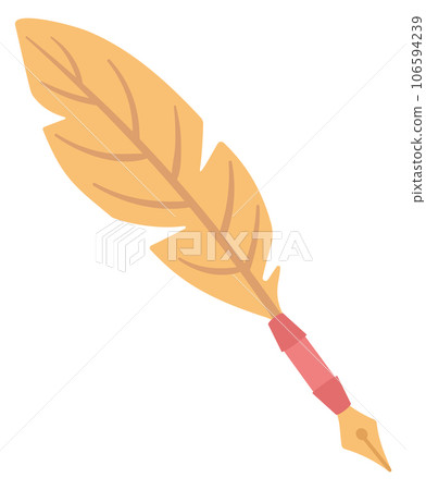 Ink quill. Vintage feather pen. Calligraphy symbol Ink quill. Vintage feather pen. Calligraphy symbol 106594239