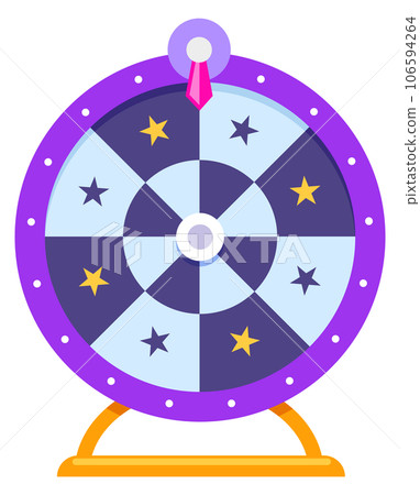 Gambling wheel icon. Fortune prize circle symbol Gambling wheel icon. Fortune prize circle symbol 106594264