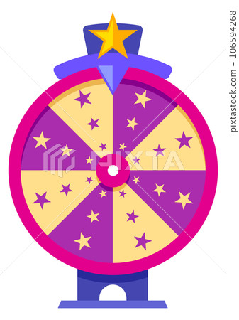 Fortune wheel. Colorful casino game spin circle 106594268