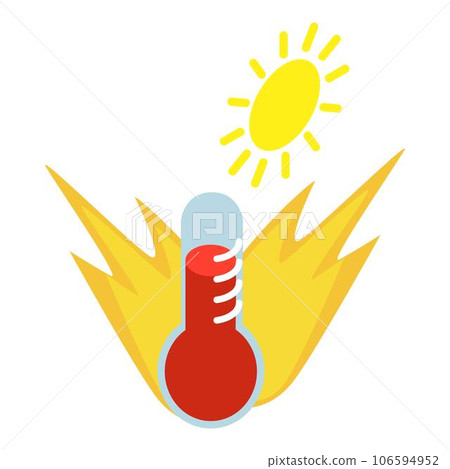 Abnormal heat icon. Isometric illustration of abnormal heat vector icon for web Abnormal heat icon. Isometric illustration of abnormal heat vector icon for web 106594952