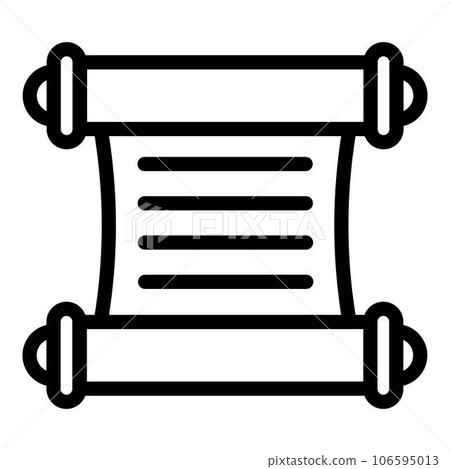 Graduation papyrus icon. Outline graduation papyrus vector icon for web design isolated on white background Graduation papyrus icon. Outline graduation papyrus vector icon for web design isolated on white background 106595013