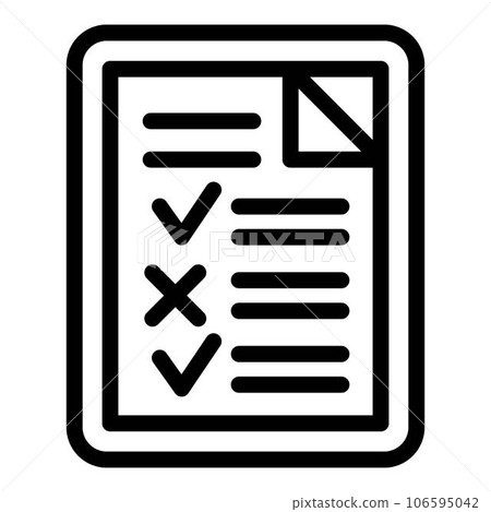College exam test icon. Outline college exam test vector icon for web design isolated on white background 106595042
