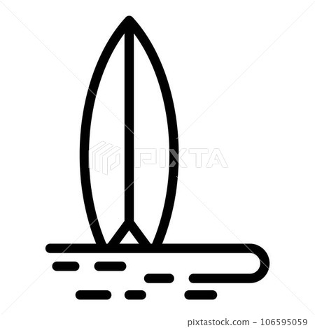 Camp sup surfing icon. Outline camp sup surfing vector icon for web design isolated on white background 106595059