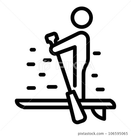 Silence sup surfing icon. Outline silence sup surfing vector icon for web design isolated on white background 106595065