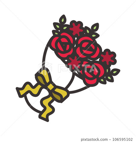 慶祝 60 歲生日的紅花束插圖、敬老日、母親節、求婚 106595102