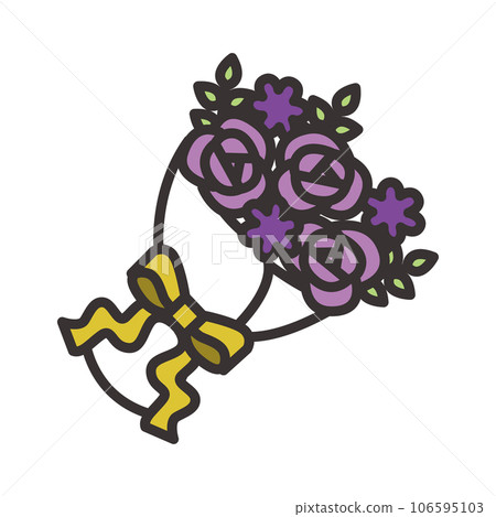 慶祝古代、敬老日的紫色花束的插圖 慶祝古代、敬老日的紫色花束的插圖 106595103