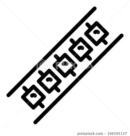 Led strip tape icon. Outline led strip tape vector icon for web design isolated on white background 106595137