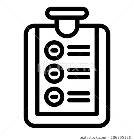 Clipboard request icon. Outline clipboard request vector icon for web design isolated on white background 106595158