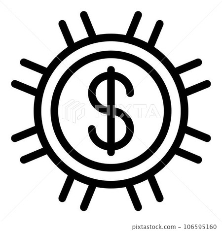 Coin dollar request icon. Outline coin dollar request vector icon for web design isolated on white background 106595160