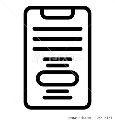 Smartphone text request icon. Outline smartphone text request vector icon for web design isolated on white background 106595161