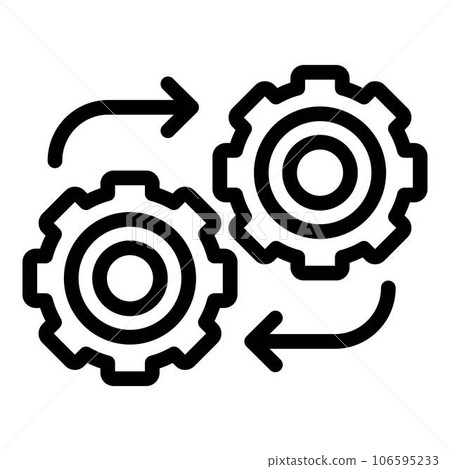 Adaptation gear wheel icon. Outline adaptation gear wheel vector icon for web design isolated on white background Adaptation gear wheel icon. Outline adaptation gear wheel vector icon for web design isolated on white background 106595233