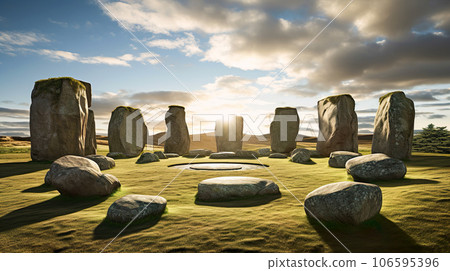 Image of mysterious megalithic ruins "AI-generated image" 106595396