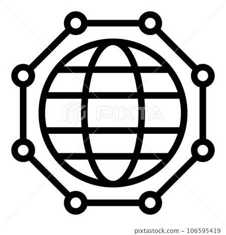 Social global network icon. Outline social global network vector icon for web design isolated on white background Social global network icon. Outline social global network vector icon for web design isolated on white background 106595419