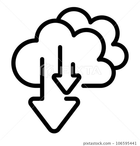 Download data cloud icon. Outline download data cloud vector icon for web design isolated on white background 106595441