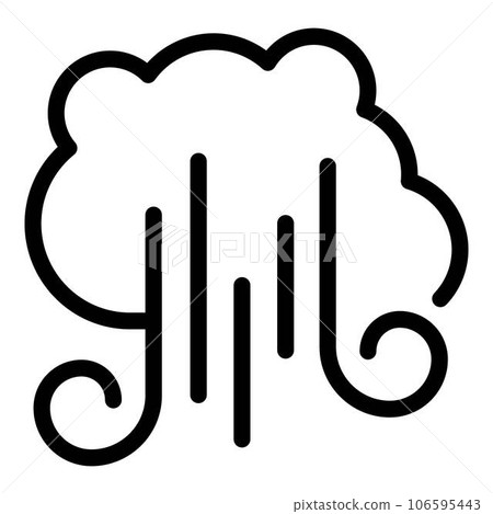 Wind storm cloud icon. Outline wind storm cloud vector icon for web design isolated on white background 106595443