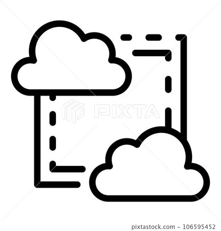 Cloud connection system icon. Outline cloud connection system vector icon for web design isolated on white background 106595452