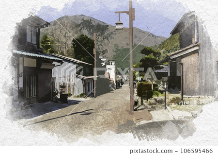 水彩風格的智頭交通 稻葉公路 鳥取縣八頭郡智頭町 106595466