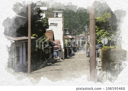 Watercolor-style Chizu Traffic Inaba Highway Chizu-cho, Yazu-gun, Tottori Prefecture 106595468