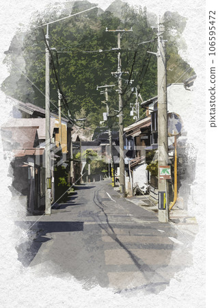 水彩風格的智頭交通 稻葉公路 鳥取縣八頭郡智頭町 106595472